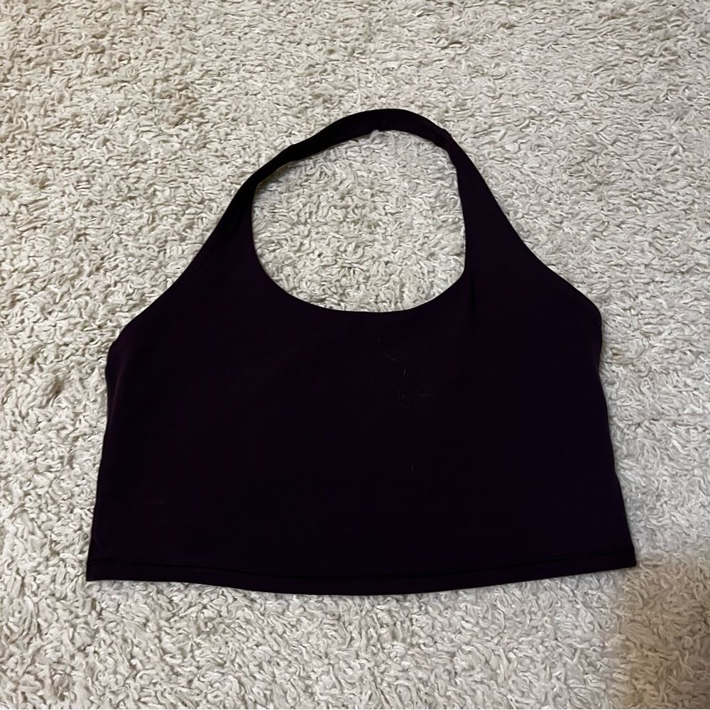 athleta plum purple halter bra size medium